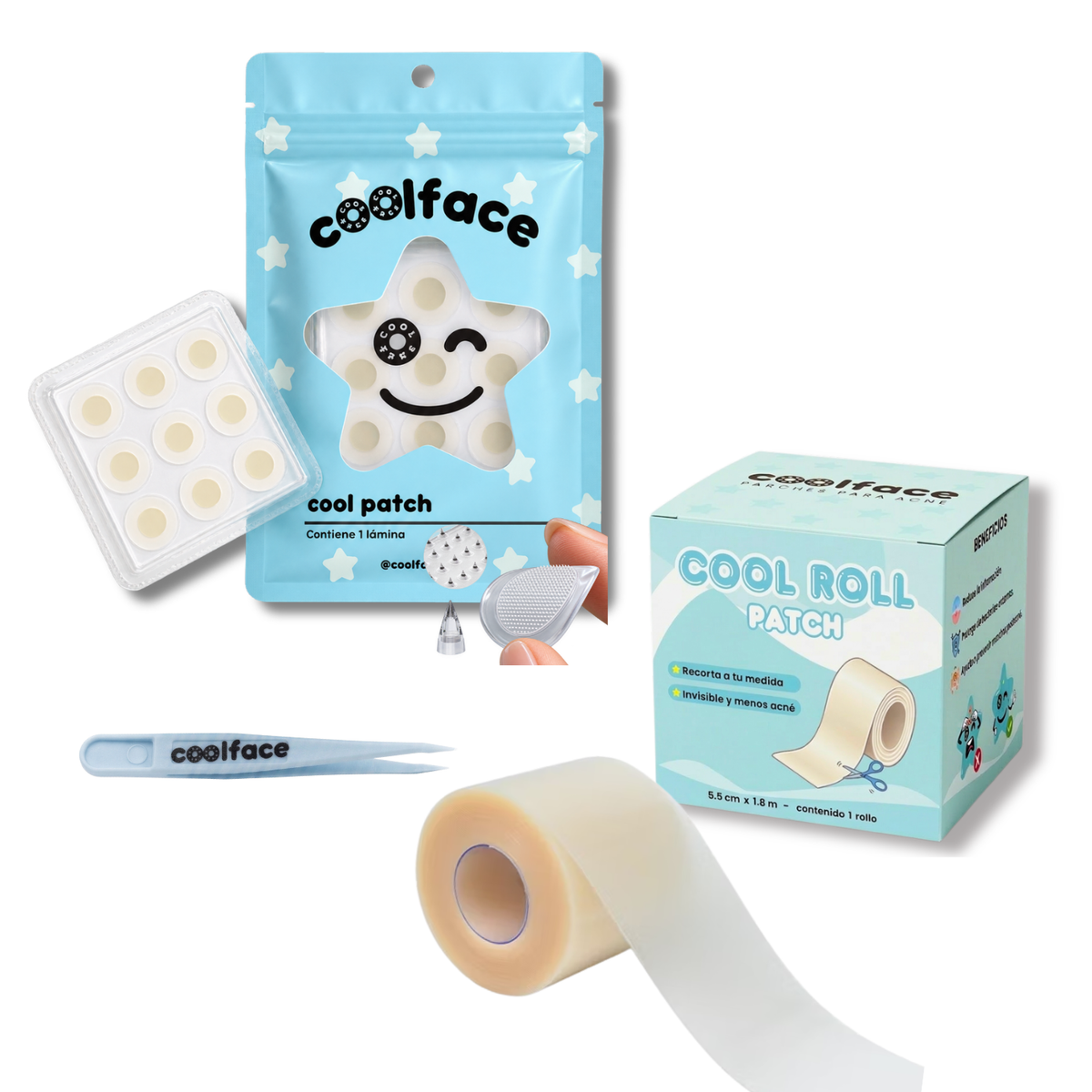 3 PACKS - Parche microdardo + Cool Roll + pinza