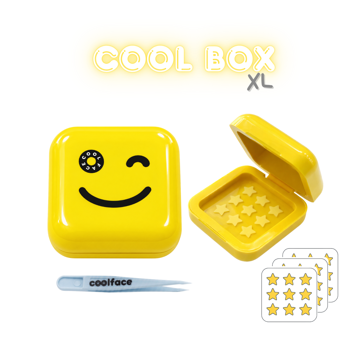 COOL BOX XL AMARILLO  + 27 parches estrella amarilla + pinza