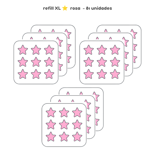 3 PACKS - Refill XL estrella rosa - 82 unidades