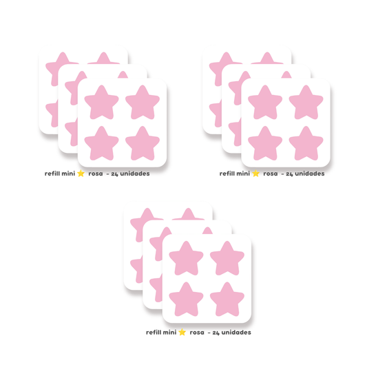 3 PACKS - Refill Mini estrella rosa - 72 unidades
