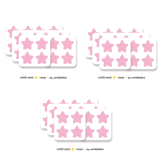 3 PACKS - Refill Mini estrella rosa - 72 unidades