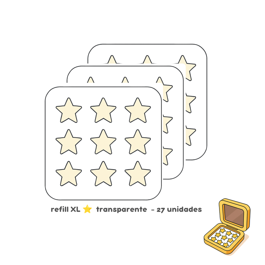 REFILL XL : Estrellas Transparente  - 27 unidades